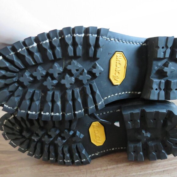 VINTAGE DAYTON Driver Combat Moto Lug Vibram Boots in Black Leather - Picture 14 of 16